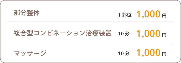 その他の自費治療メニュー